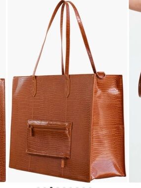 Béis The Large Croc Embossed Work Tote & Laptop Sleeve